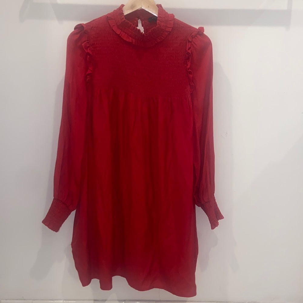 FRNCH long-sleeved red dress.